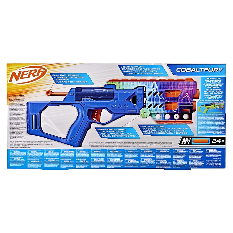 Nerf N Series Cobaltfury, blaster à fléchettes, 24 fléchettes Nerf N Series N1 officielles - Notre exclusivité