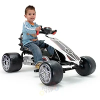 KidsVip Enfants et Tout-Petits Mercedes kart à pédales avec sièges réglables  - Blanc - Édition anglaise - Notre exclusivité