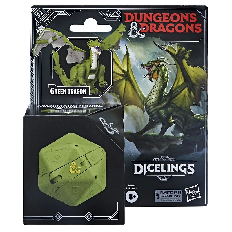 Dungeons and Dragons Dicelings, monstre-dé de collection DandD dragon vert, figurine de dragon