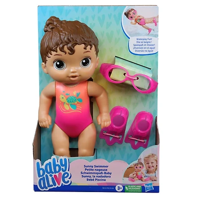 Baby Alive Sunny Swimmer Doll, 10-Inch Waterplay Baby Doll, Baby Alive Doll