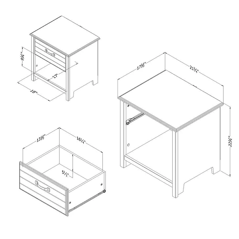 Ulysses Table de chevet 1 tiroir Chêne hivernal