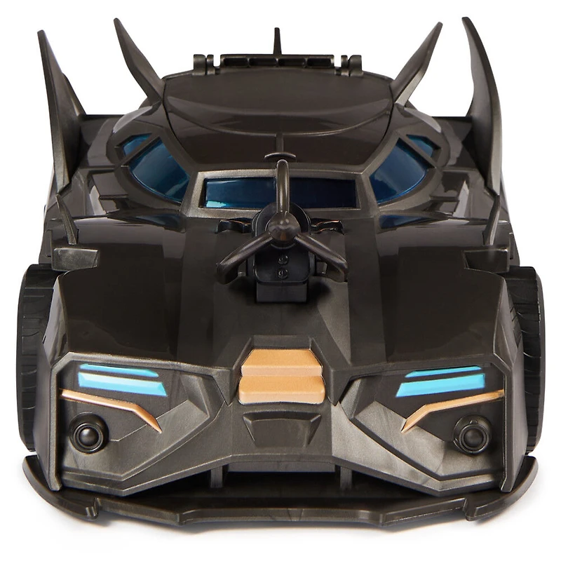 DC Comics, Coffret Crusader Batmobile avec figurine Batman exclusive de 10 cm, 3 figurines de super-méchants en papier