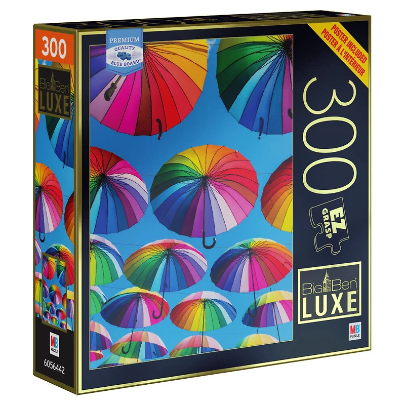 Puzzle Big Ben Luxe Milton Bradley de 300 pièces, Parapluies arc-en-ciel