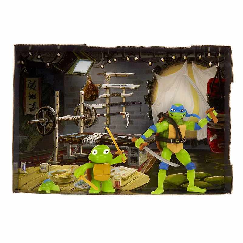 Les Tortues Ninja Mutantes: Mutant Mayhem Making of a Turtle 3Pk Figure Leonardo Bundle - Notre exclusivité
