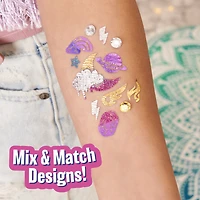 Cool Maker, Shimmer Me Body Art with Roller, 4 Metallic Foils and 180 Designs, Temporary Tattoo Kids Toys