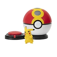 Jeu de bataille Poké Ball W1 Attaque surprise Pokémon - Pikachu no 2 avec la Rapide Ball contre Bulbizarre no 3  (Bulbasaur)  avec la Poké Ball