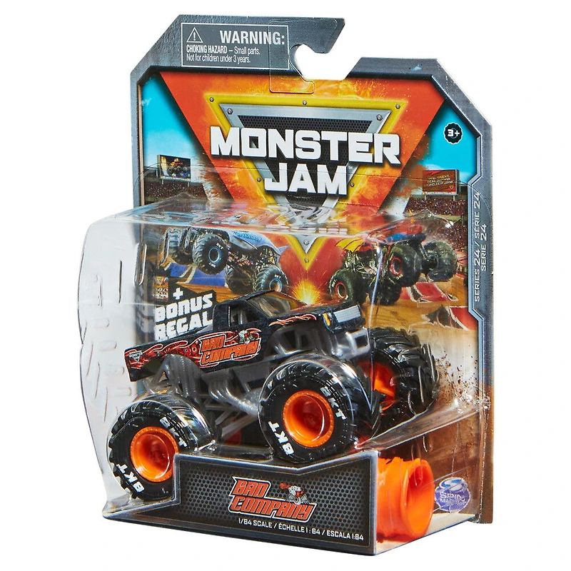 Monster Jam, Monster truck Bad Company officiel, véhicule en métal moulé, série Arena Favorites, échelle 1:64