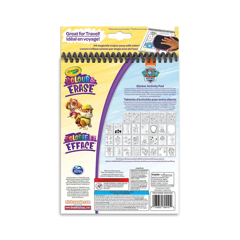 Crayola Colour & Erase Reusable Sticker Activity Pad, Paw Patrol