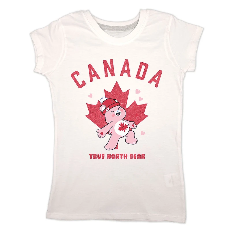Canada Day Bear Short Sleeve Tee - Blanc
