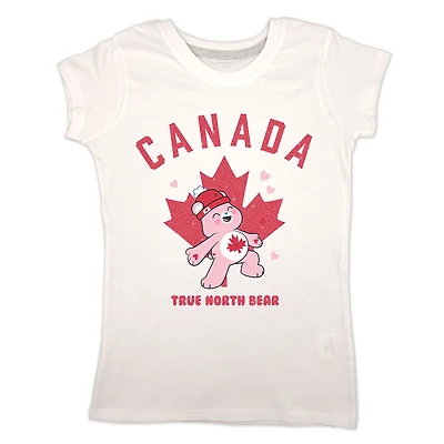 Canada Day Bear Short Sleeve Tee - Blanc