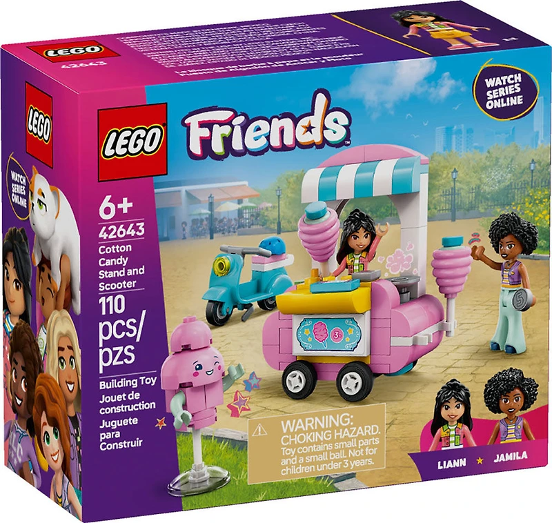 LEGO Friends Cotton Candy Stand and Scooter - Building Toy Pretend Play Set for Girls and Boys - 42643