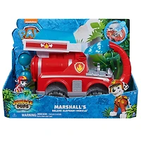 PAW Patrol Jungle Pups, Marshall's Deluxe Elephant Vehicle avec lance-projectile, Camion avec figurine articulée