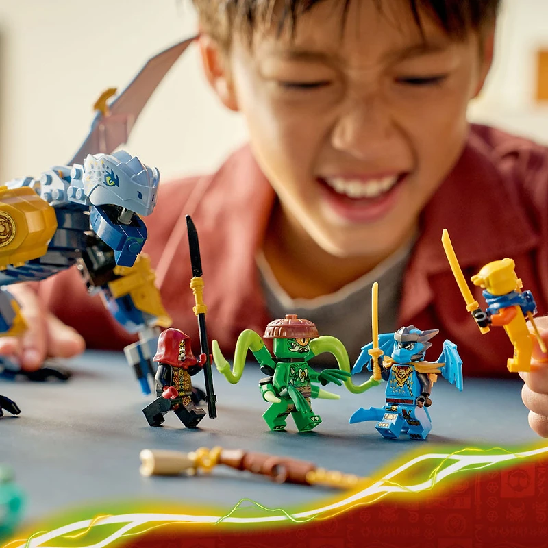 LEGO NINJAGO Le Combat de Riyu, le Dragon Ninja, Jouets de Ninja, Jouet de Construction avec 4 Figurines 71855