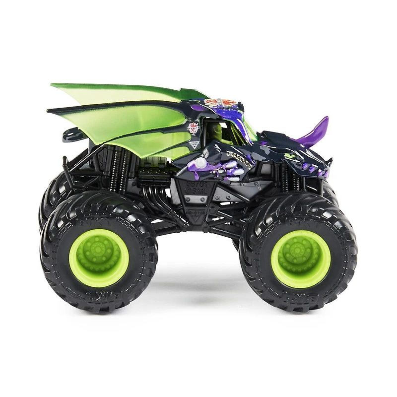 Monster Jam, Monster trucks officiels en métal moulé Bakugan Dragonoid Vs. Batman, échelle 1:64, jouets pour garçons à partir de 3 ans
