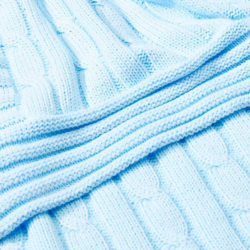 Baby Mode Signature  Bleu Classic Câble Tricot Couverture en tricot