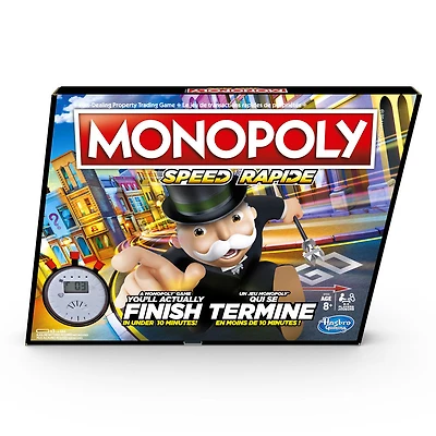 Jeu Monopoly Rapide, un Monopoly qui se termine en moins de 10 minutes, partie rapide