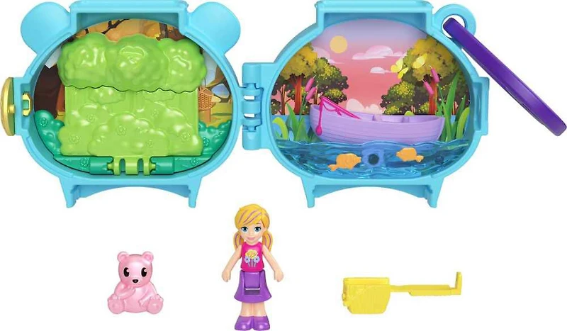 Polly Pocket Coffret Thème Animal avec des activités amusantes, et 1 poupée