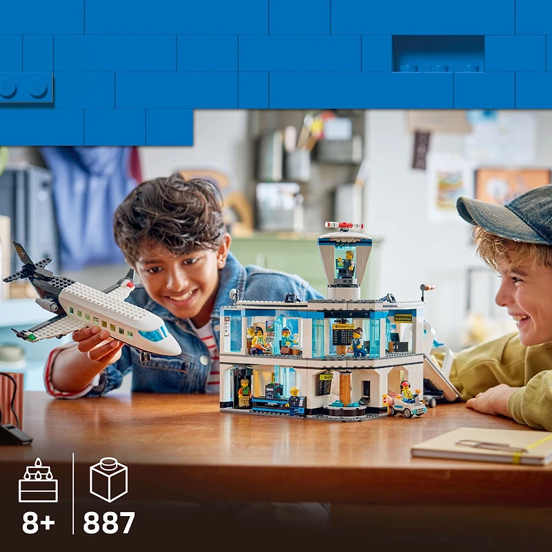 LEGO City Airport with Airplane Building Toy Building Toy for Kids, Boys & Girls, Ages 8+ - 60502