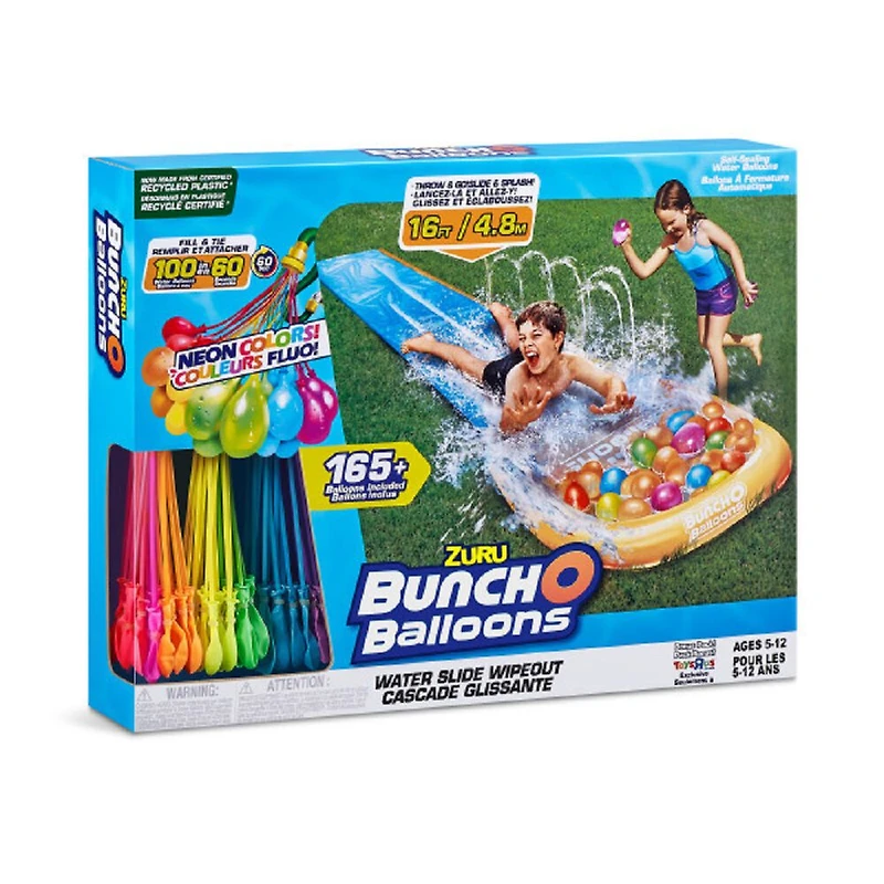 Glissade d'eau Wipeout Bunch O Balloons (1x voie) de ZURU - Notre exclusivité