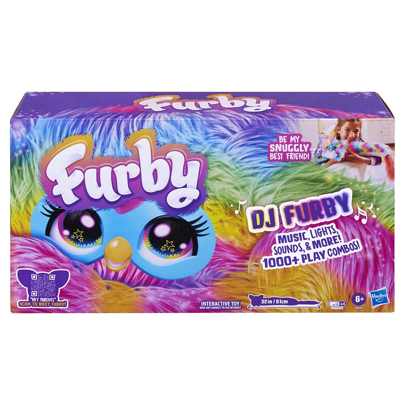 Furby DJ Furby, peluche électronique arc-en-ciel pour filles et garçons, à partir de 6 ans - Version anglaise