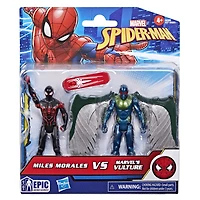 Spider-Man Epic Hero Series Miles Morales vs Marvel's Vulture Action Figures with Accessory (4 Inch)