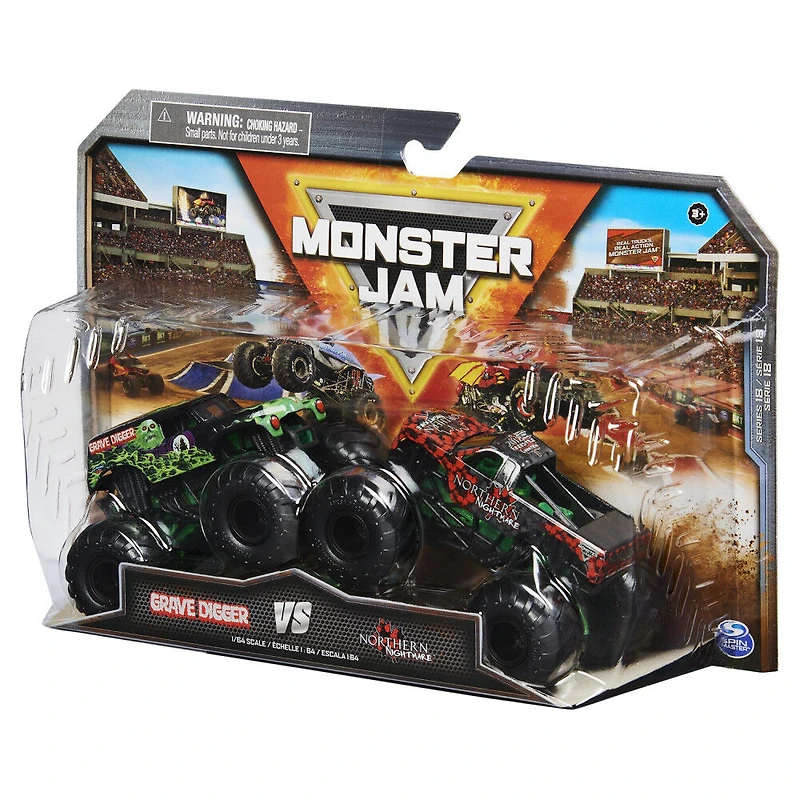 Monster Jam, Monster trucks officiels en métal moulé Grave Digger Vs. Northern Nightmare, échelle 1:64