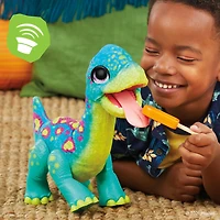 furReal, Sam le bronto glouton, animatronique interactif en peluche, plus de 40 sons et réactions