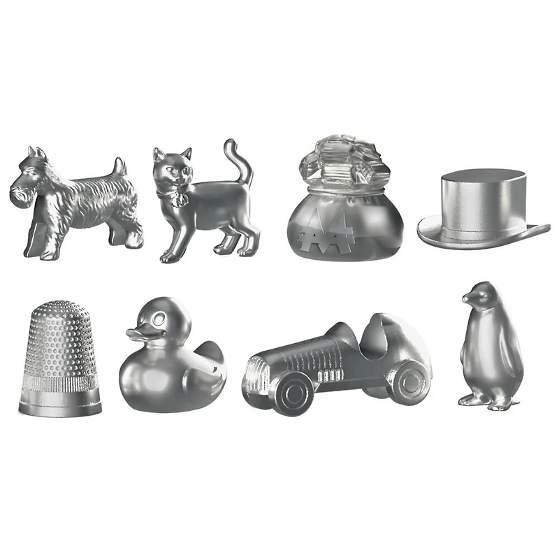 Monopoly, jeu de plateau avec boîte de rangement et pions grand format