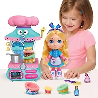Ensemble de Jeu de Four Magique de la Boulangerie d'Alice au Pays des Merveilles de Disney Junior avec Poupée d'Alice de 25 cm (10 pouces) et Accessoires