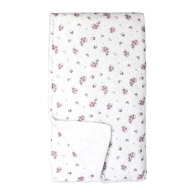 Baby Mode Signature Muslin Plush Blanket: Mauve Floral