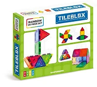 Magformers TileBlox - Coffret de construction Rainbow de 20 pièces magnétiques - les motifs peuvent varier