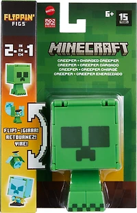 Minecraft Flippin' Figs Figures Collection Creeper + Charged Creeper