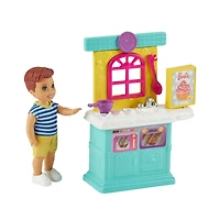 Barbie Skipper Babysitters Inc. Petite poupée et cuisine pour tout-petit avec boîte à dessert, bol et cuillère
