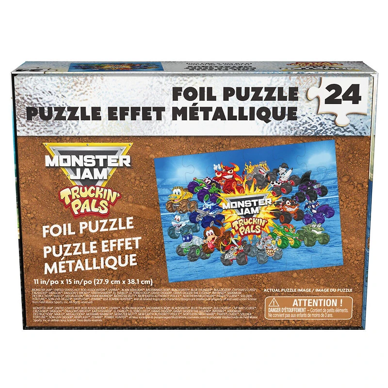 Monster Jam, Puzzle avec effet métallique de 24 pièces