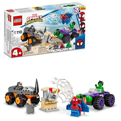 LEGO Marvel Spidey And His Amazing Friends Hulk vs. Rhino Truck Showdown 10782 (110 Pieces)