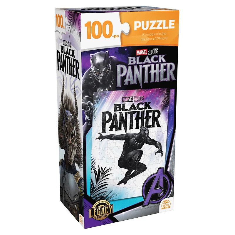 Marvel Studios, Black Panther 100-Piece Jigsaw Puzzle Superhero Wakanda Forever Movie Merch in Easy Storage Tower
