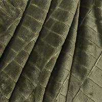 Recycled Cozy Textured Throw, Green 50" x 60"
