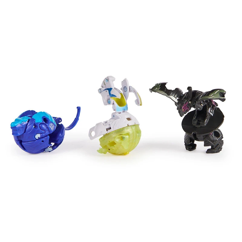 Bakugan Starter 3-Pack, Special Attack Mantid, Titanium Dragonoid et Trox, figurines articulées personnalisables qui tournent et cartes à collectionner