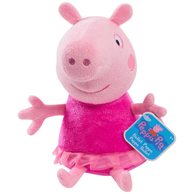 Peluche à Grains Peppa Pig de 20 cm (8 pouces) Ballet Peppa Pig, Petit Animal en Peluche Très Doux A Câliner