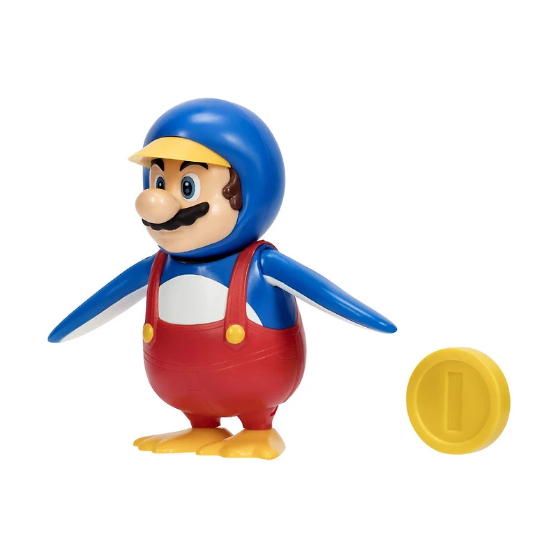 Figurine Nintendo de 4 pouces - Mario pingouin avec pièce