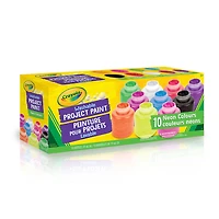 10 pots de peinture lavable, couleurs néons