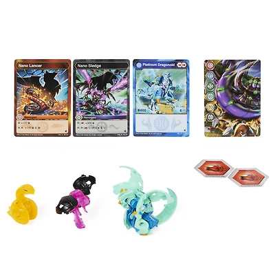 Bakugan Evolutions, Coffret Platinum Power Up Dragonoid avec Nano Sledge et Lancer