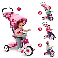 Radio Flyer - Tricycle de luxe 4-en-1 “Promenade 'N Trike” - Rose - Notre exclusivité