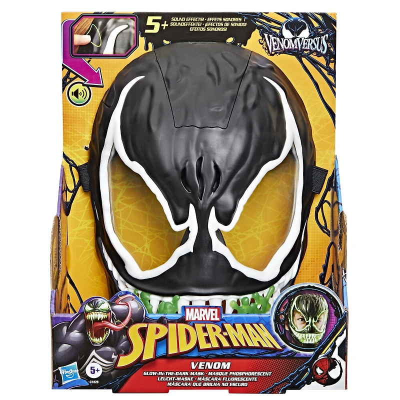 Marvel Spider-Man VenomVersus Venom Glow-In-The-Dark Mask, Super Hero Toys - English Version