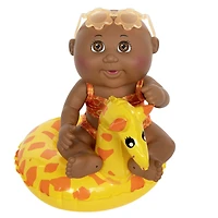 Poupée Bout d'chou Petit nouveau-né de luxe (Splash et flotte) - maillot girafe, Afro-Américaine, yeux bruns