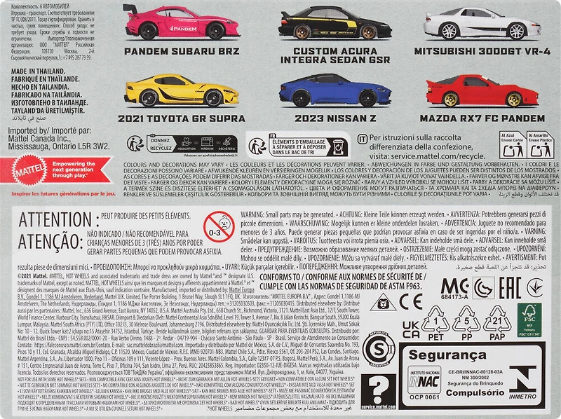 Hot Wheels  Métal moulé  1:64  Coffret de 6 Rues du Japon