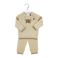 Rock a Bye Baby Ensemble pull en tricot : Ours beige 0-3 mois