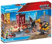 Mini Excavator With Building Section