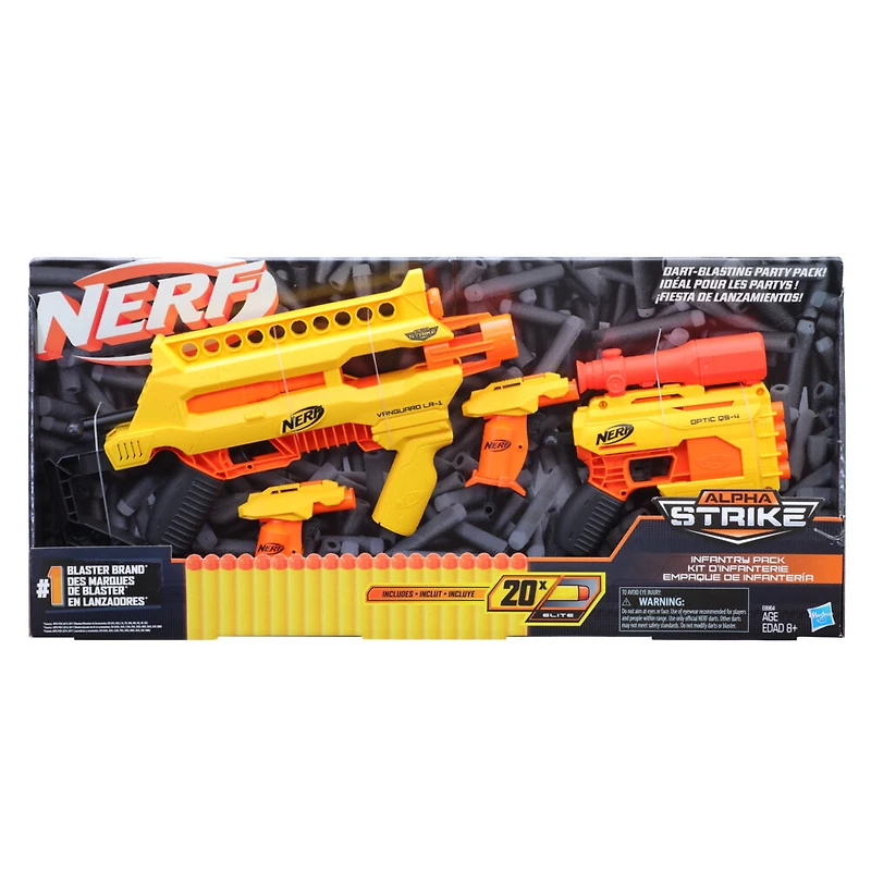 Nerf Alpha Strike Infantry Pack -- Includes 4 Blasters and 20 Official Nerf Elite Darts - R Exclusive