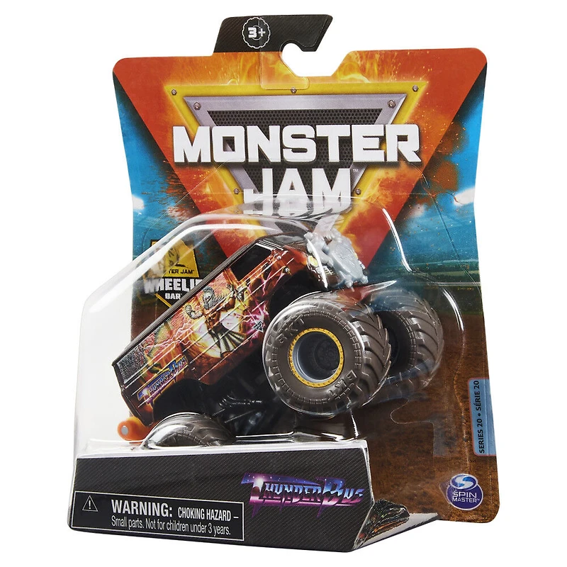 Monster Jam, Monster truck Thunder Bus officiel, véhicule en métal moulé, série Alternate Dimensions, échelle 1:64